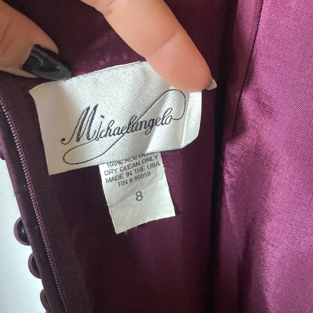 Vintage burgundy, plum, purple wine, Michelangelo for dress - Picture 9 of 10